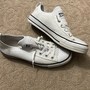 Like new white all star slip ons